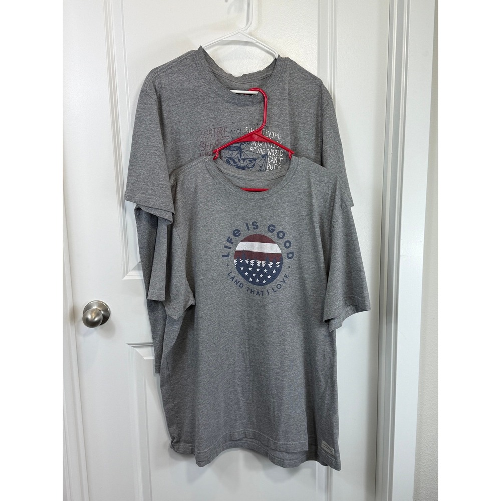 Life is Good Mens T Shirt Lot XXL Graphic Tee Patriotic Ship USA‎ 2XL Vintage
